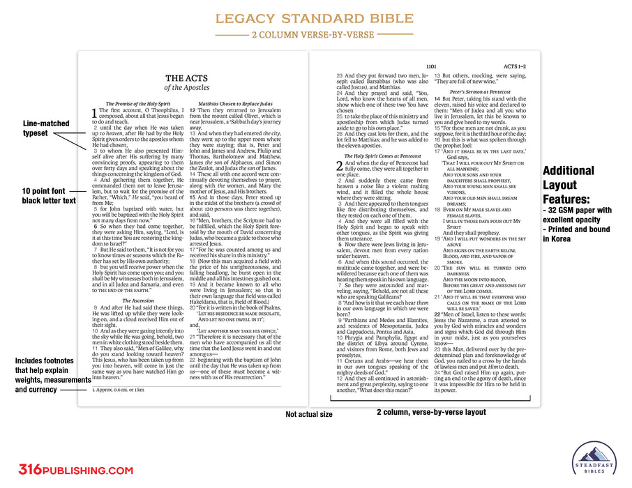 Legacy Standard Bible, 2 Column Verse-by-Verse - Hardcover