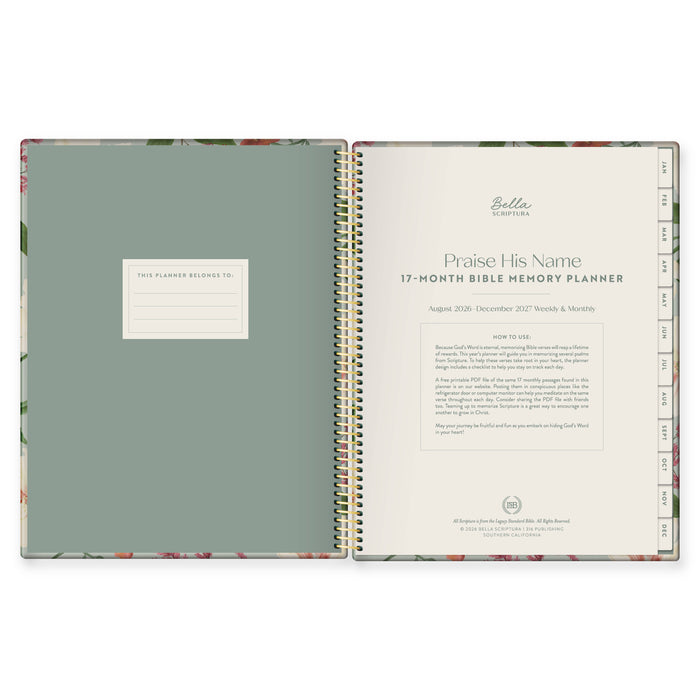 Praise His Name (Garden Edition) - 2027 17-Month Bible Memory Planner