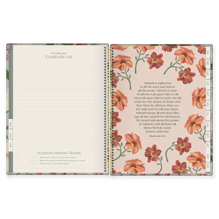 Praise His Name (Garden Edition) - 2027 17-Month Bible Memory Planner