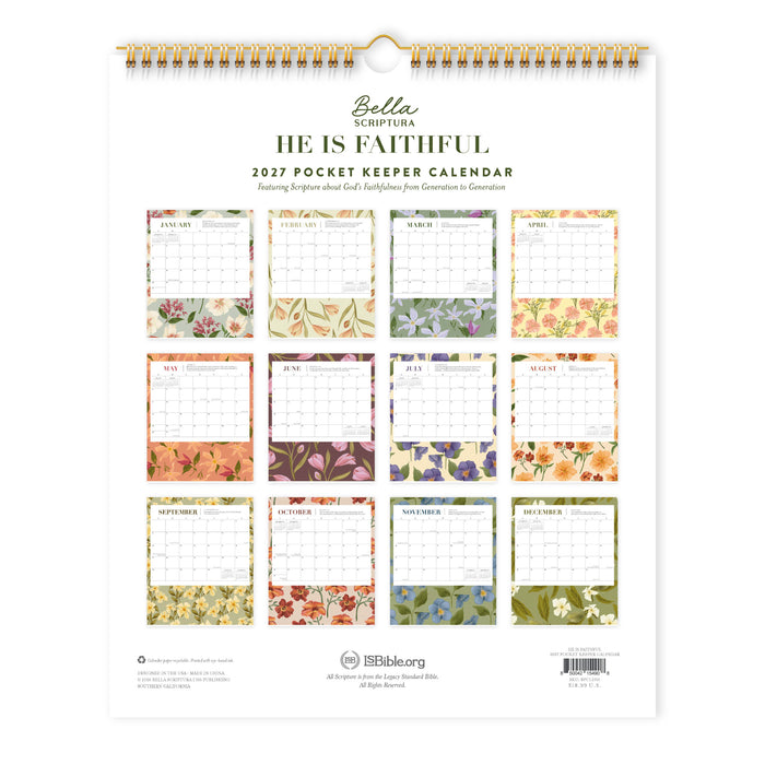 He Is Faithful - 2027 Pocket Keeper Calendar