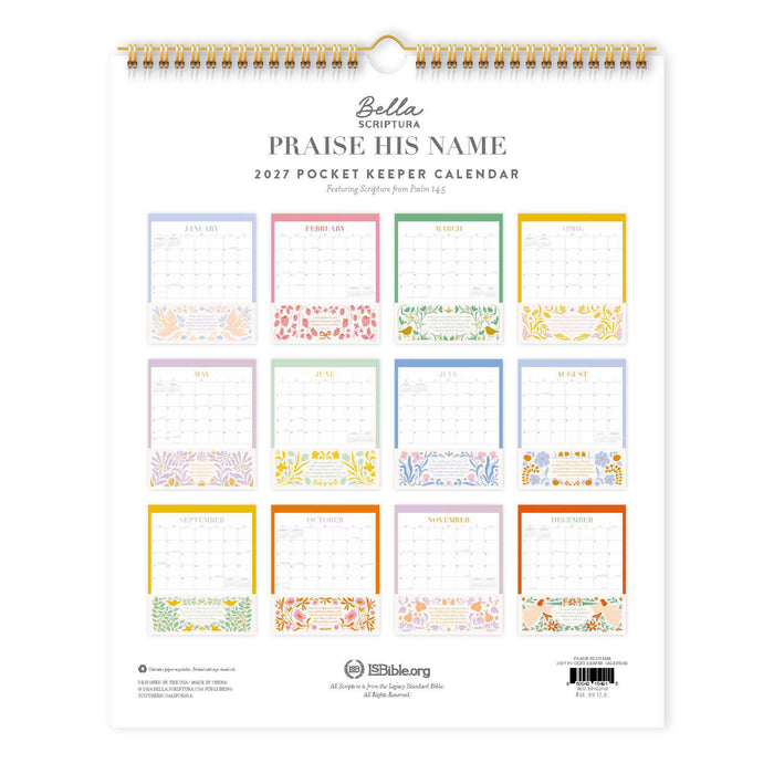 Praise His Name - 2027 Pocket Keeper Calendar
