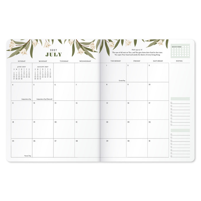 Praise His Name (Floral Edition) - 2027 17-Month Bible Memory Planner
