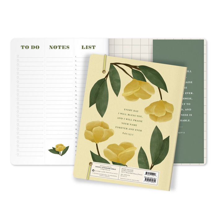 Praise His Name (Floral Edition) - 2027 17-Month Bible Memory Planner