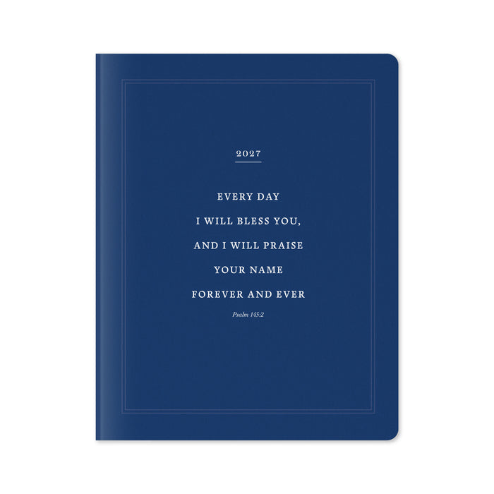 Praise His Name (Navy Blue Edition) - 2027 17-Month Bible Memory Planner
