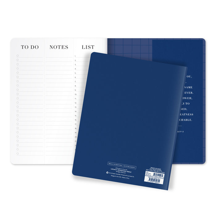 Praise His Name (Navy Blue Edition) - 2027 17-Month Bible Memory Planner