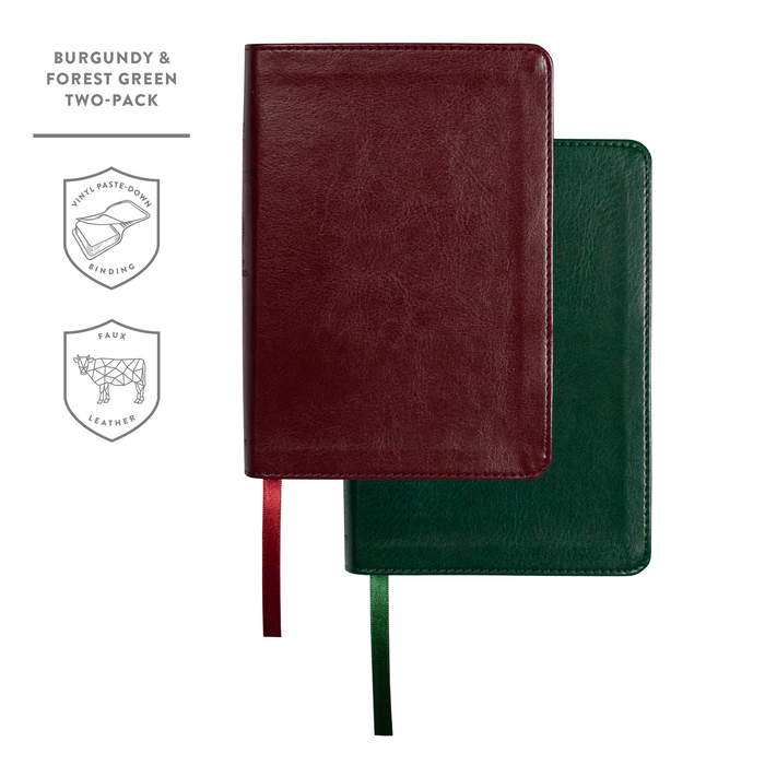 Legacy Standard Bible, Compact Edition - Burgundy & Forest Green Faux Leather 2 Pack