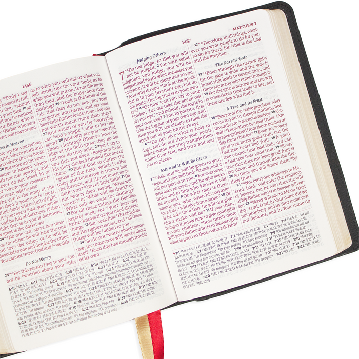 Legacy Standard Bible, Portable Paragraph Reference, Red Letter - Paste-Down Cowhide