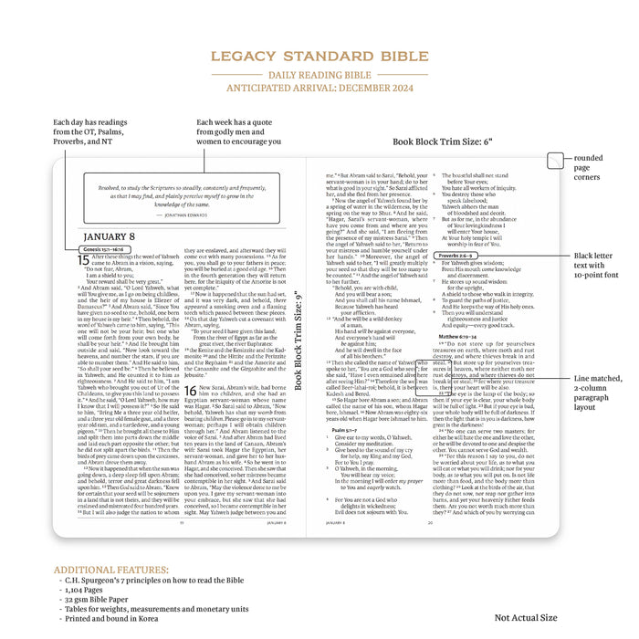 Legacy Standard Bible, Daily Reading Bible - Paste-Down Faux Leather 2 ...