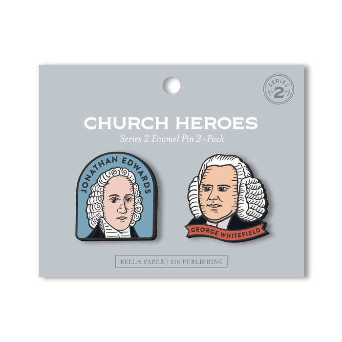 Church Heroes, Series 2 (Edwards & Whitefield) Enamel Pin 2-Pack
