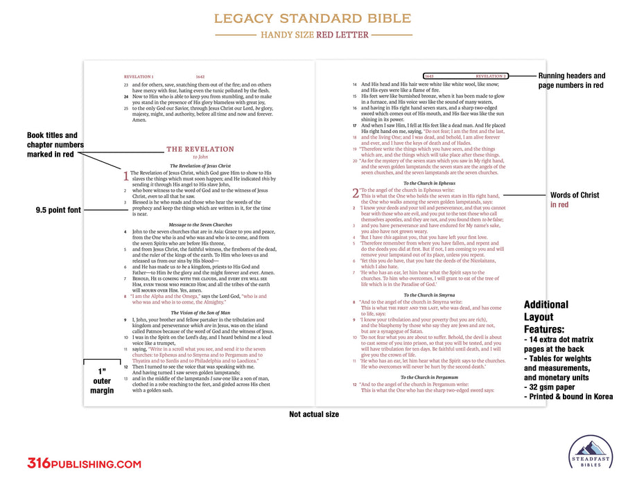 GALLERY ONLY - Legacy Standard Bible, Handy Size, Red Letter - Paste-Down Cowhide