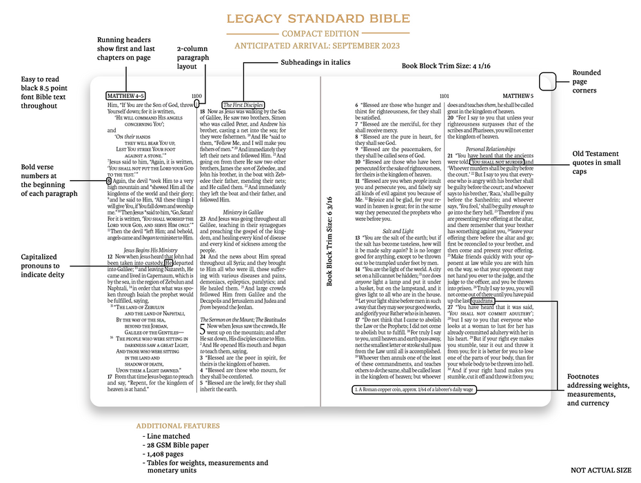 GALLERY ONLY - Legacy Standard Bible, Compact Edition - Paste-Down Faux Leather