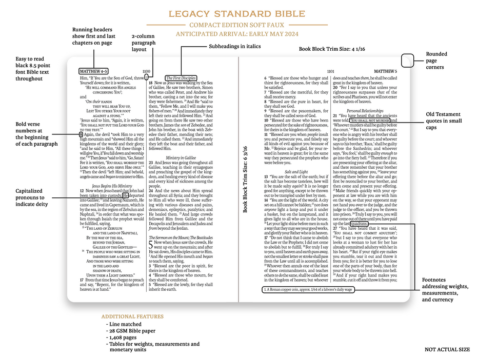 Legacy Standard Bible, Compact Edition Soft Faux
