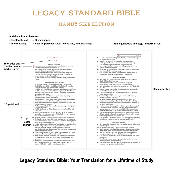 Legacy Standard Bible, Handy Size - Edge-Lined Shamar Goatskin "His & Hers" 2 Pack - Black & Burgundy