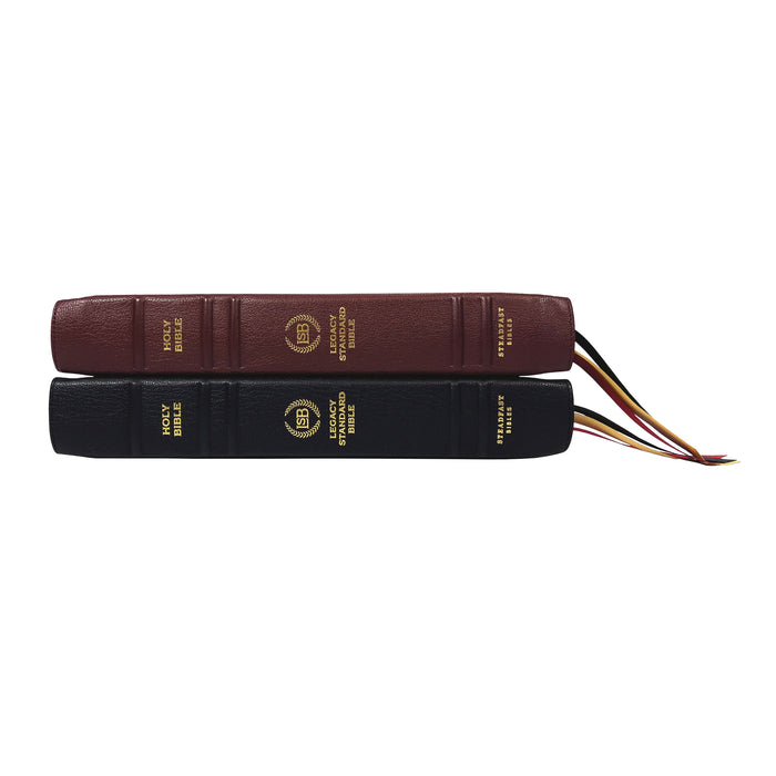 Legacy Standard Bible, Handy Size - Edge-Lined Shamar Goatskin, Royal Jongbloed 1st Edition - "His & Hers" 2 Pack - Black & Burgundy