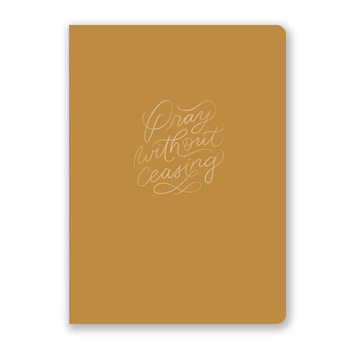 Pray Without Ceasing Prayer Journal - Mustard Faux Leather
