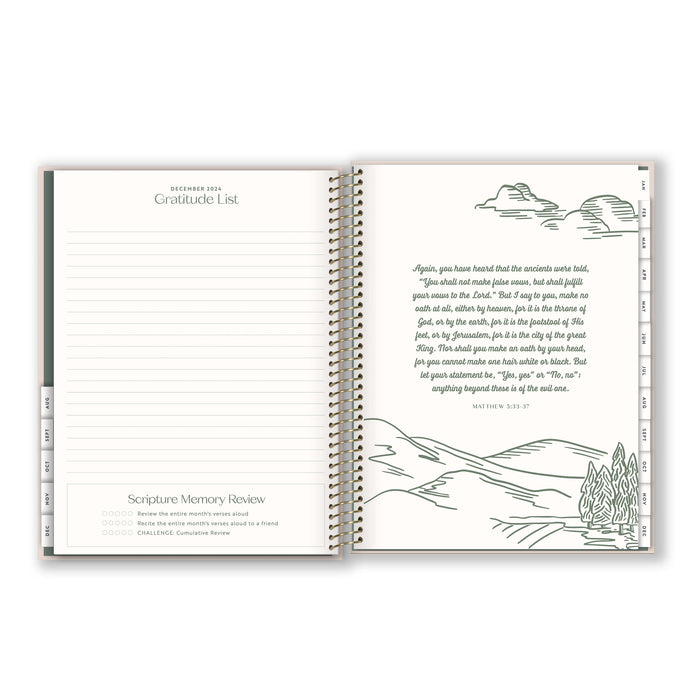 Sermon on the Mount, Landscape Edition - 2025 17-Month Bible Memory Planner