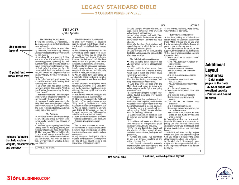 Legacy Standard Bible, 2 Column Verse-by-Verse - Faux Leather