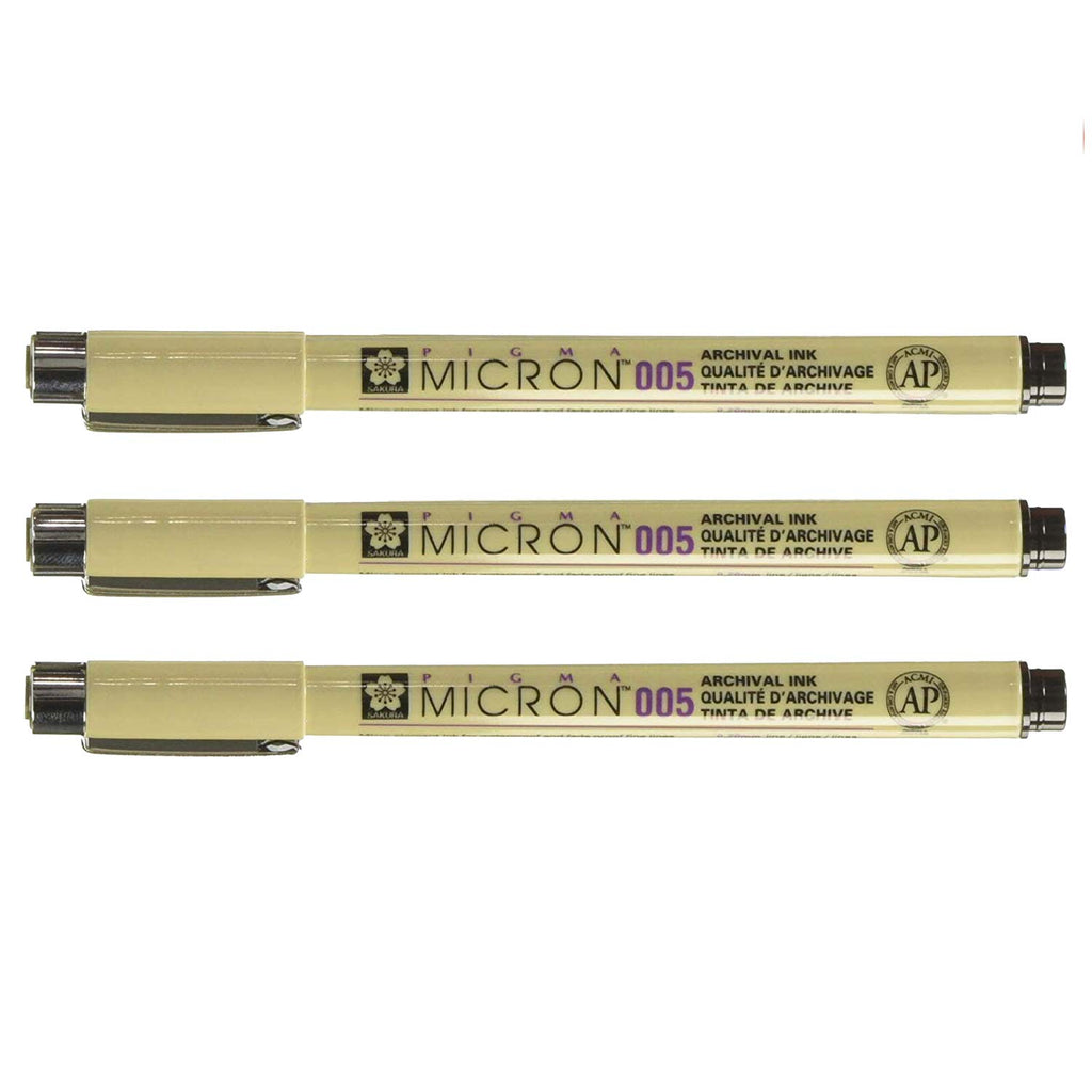 005 (.20mm) Pigma Micron Pen 3 Pack - Black — 316 Publishing