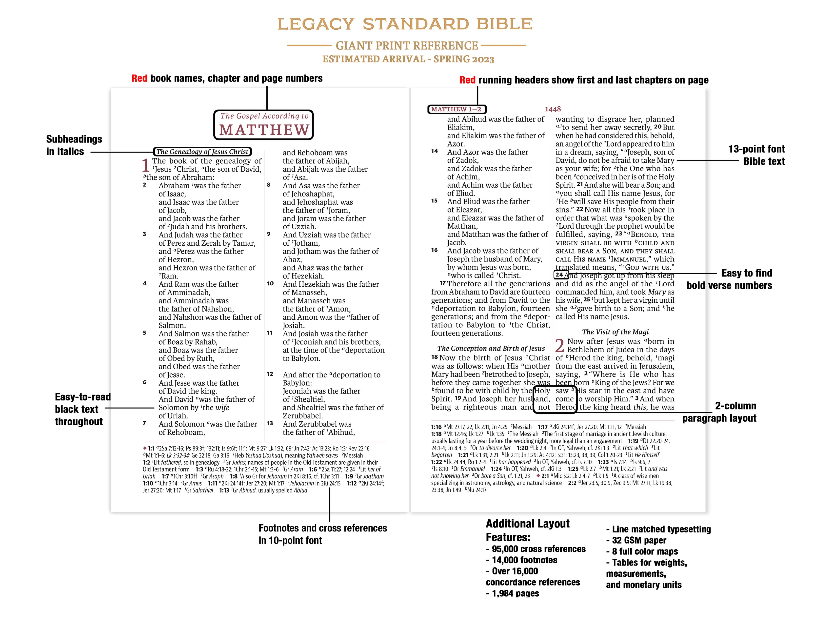 Legacy Standard Bible, Giant Print Reference Edition - Paste-Down Cowh ...