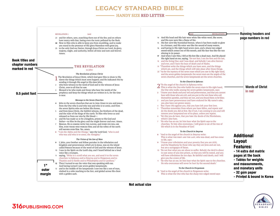 Legacy Standard Bible, Handy Size, Red Letter - Blue Grey Linen Hardcover