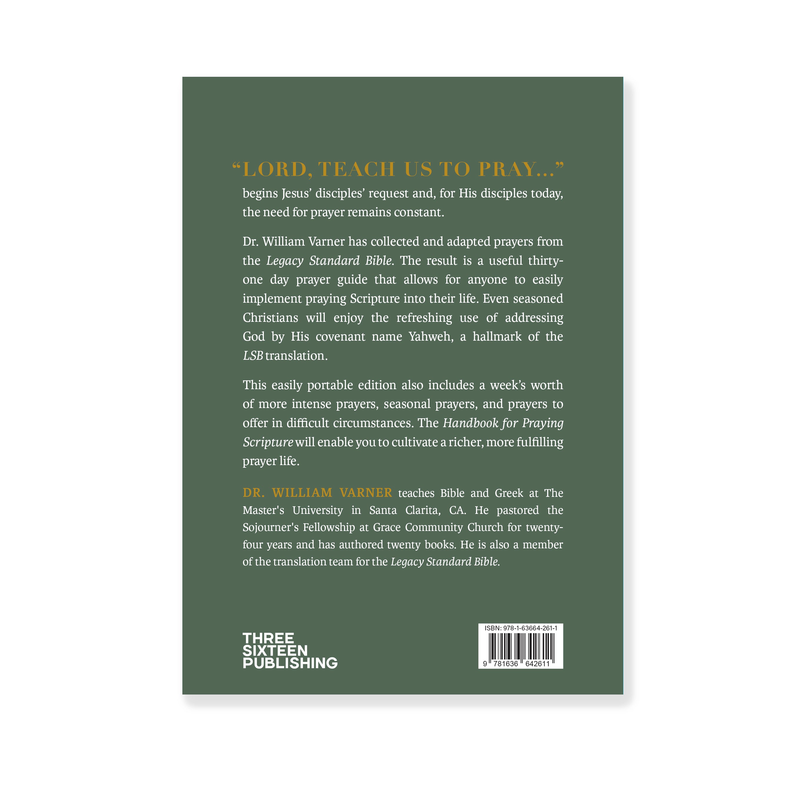 Handbook For Praying Scripture Featuring the Legacy Standard Bible - T ...