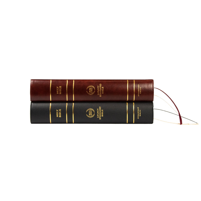 Legacy Standard Bible, Large Print Wide Margin - Black & Reddish-Brown Faux Leather - 2 Pack