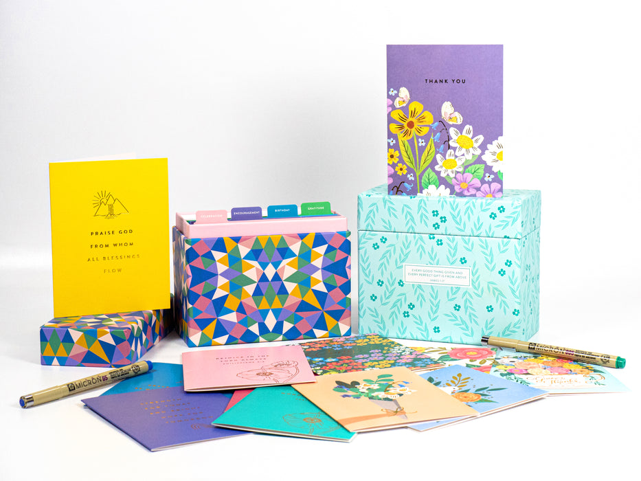 Bouquet of Blessings & Kaleidoscope of Blessings Assorted All Occasion Cards- 2 Box Set